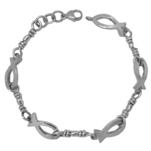 -ACTS Ichthus Sterling Silver Fishers of Men Bracelet