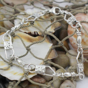 -Hand Made ACTS Sterling Silver Fishers Of Men Bracelet With ACTS Logo