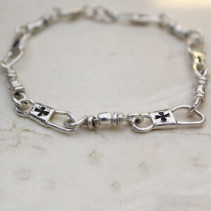 -ACTS Sterling Silver Fishers Of Men Bracelet with Maltese Cross