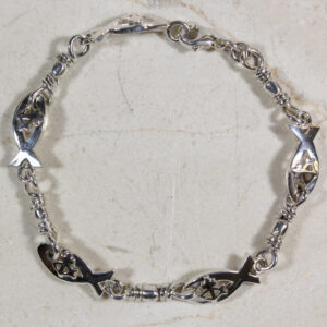 -ACTS Ichthus  Sterling Silver Fishers of Men Bracelet (With ACTS Logo)