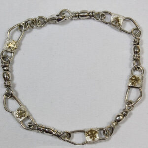 -ACTS Sterling Silver Fishers Of Men Bracelet with 10kt Gold ACTS Logo