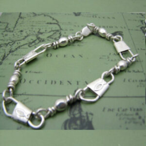 -Emmaus Sterling Silver Fishers Of Men Bracelet XL Heavy Link with Ichthys (Fish)